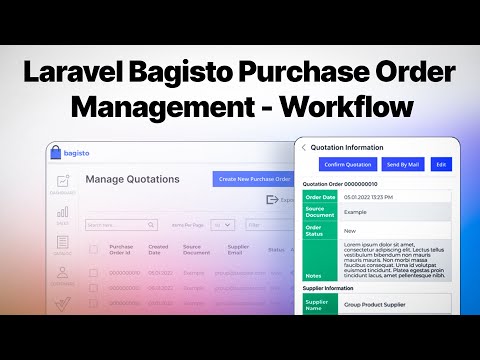 Laravel Bagisto Purchase Order Management - Workflow
