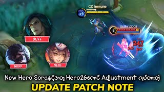 Download lagu New Hero Soraနဲ့အတူရောက်လာတဲ့ Update Patch Note | MLBB mp3