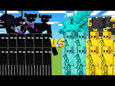EPIC Battle: Endermen vs Diamond & Gold Army!