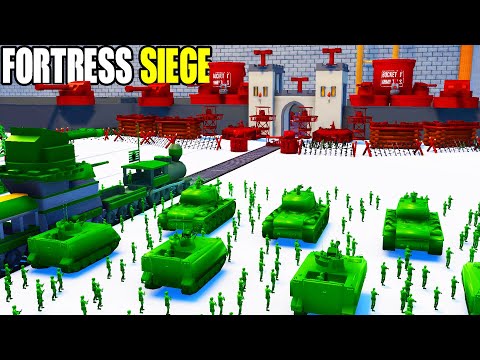 I built an Army Men TRAIN-FORTRESS to SIEGE Deadly Walls! - Attack on Toys