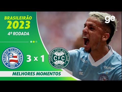 Gols e lances de Bahia x Coritiba