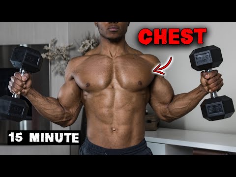 15 Minute Dumbbell Chest Workout At Home | No Bench Needed!