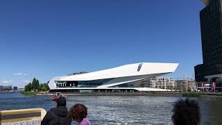 Download lagu Amsterdam Ferry Ride: EYE Filmmuseum & NDSM Wharf阿姆斯特丹IJ河阳光游船之旅：探索现代水岸风光与标志性建筑！🚢☀️ mp3