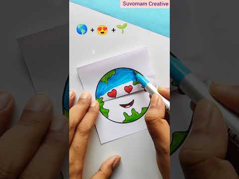 Environment craft |World Environment Day 🌎+🌱=?  | #Earth #EnvironmentDay #satisfying | #Shorts