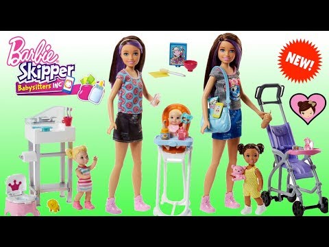 New Barbie Skipper Babysitters Inc Toys -  Barbie Baby Stroller, Crib and Highchair!