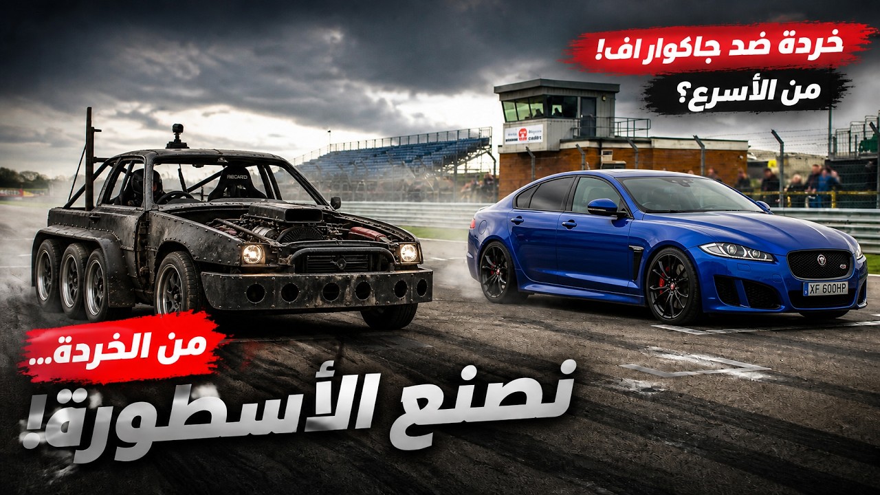 صنعوا سيارات من الخردة لمواجهة جاكوار اف خارقة… والنتيجة كانت صادمة! 🔥🏎️