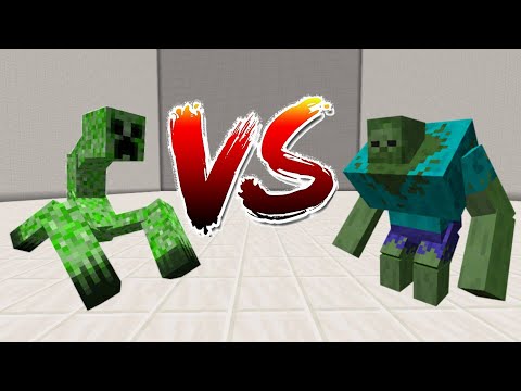 minecraft mob battles 4- mutant creeper vs mutant zombie