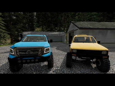 lifted Nissan takes on the hardest offroad course in beam