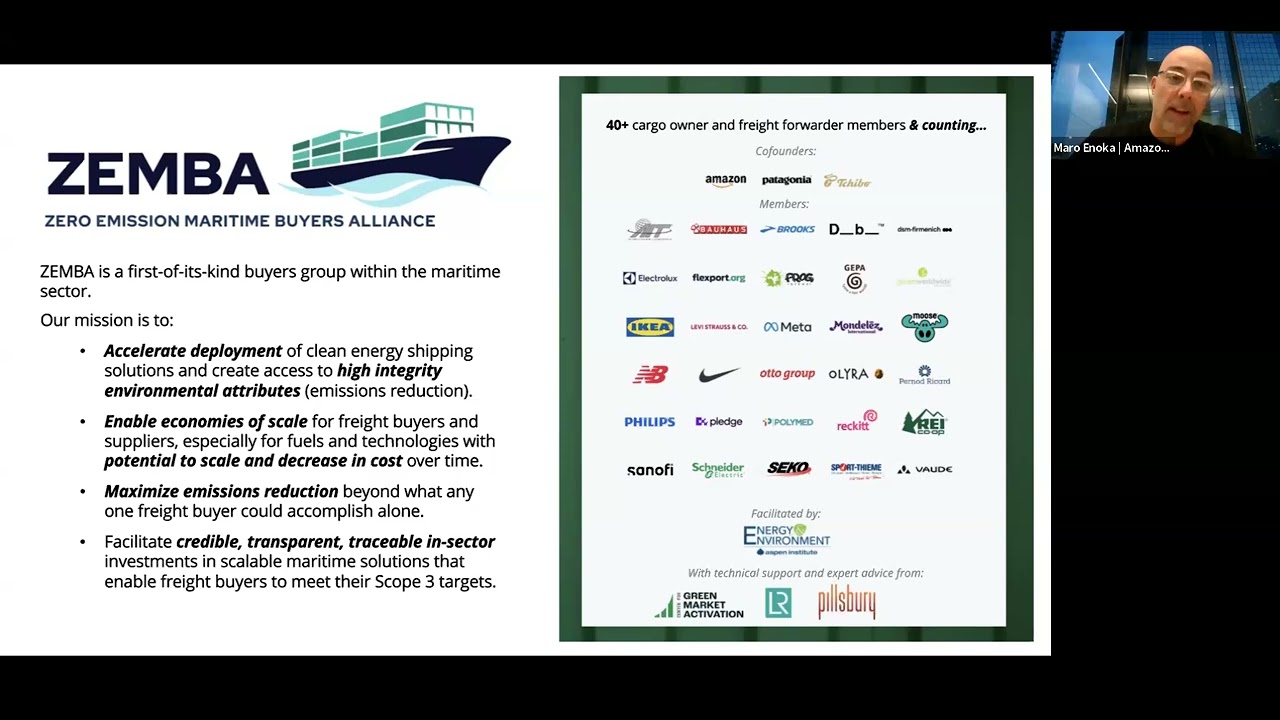 Zero Emission Maritime Buyers Alliance (ZEMBA) Public Webinar: November 21, 2024