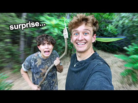 Surviving 24 Hours In The Woods🥰 w Mattie Westbrouck