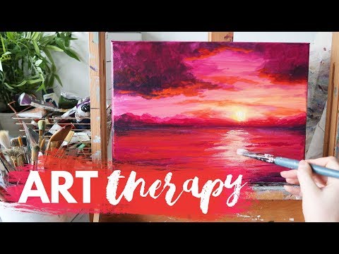 Therapy with Art | Sunset Acrylic Painting Tutorial REAL TIME