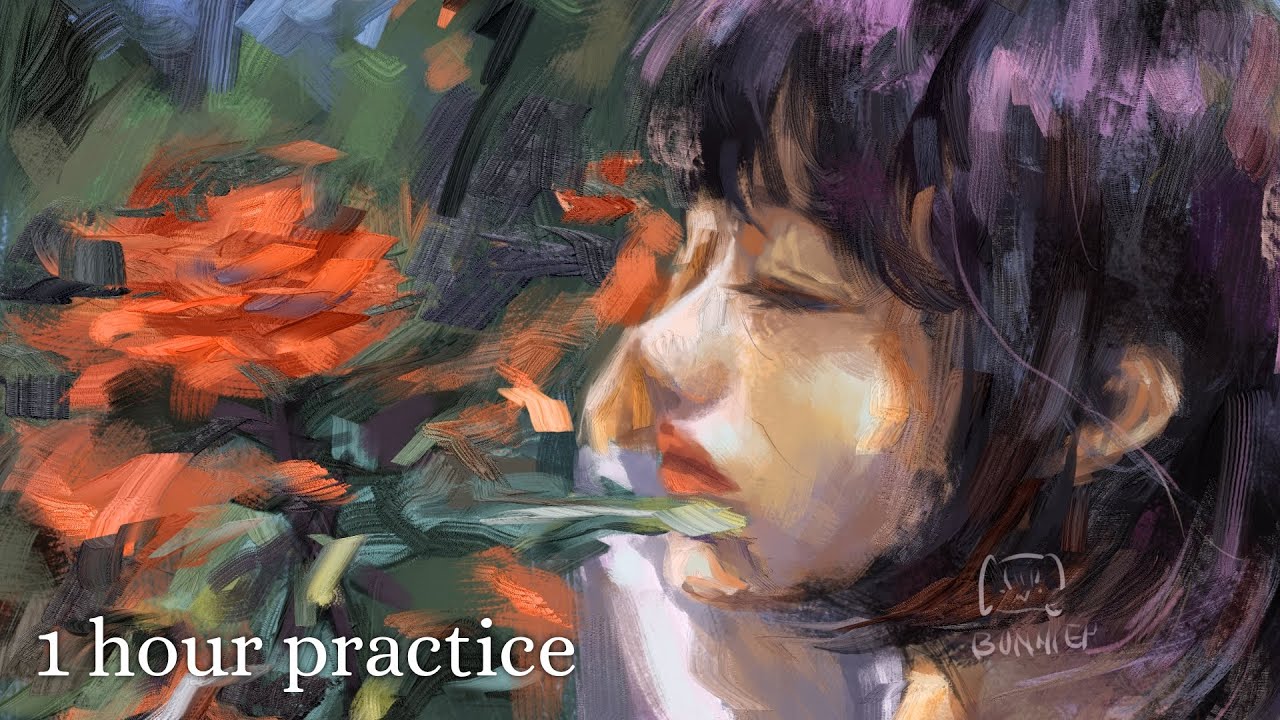 1 Hour Reference Painting Practice - SpeedPaint [ Krita ]