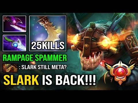 SLARK IS BACK Level 30 Spammer +1Kill Per Minute Crazy Max Agility Fountain Rampage Dota 2