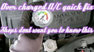 How to fix Overcharged A/C (Jeep Patriot Update) #share  #diy #subscribe