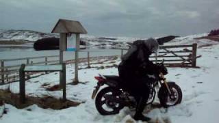 preview picture of video '125 cc bike stuck insnow at Scottish Borders'