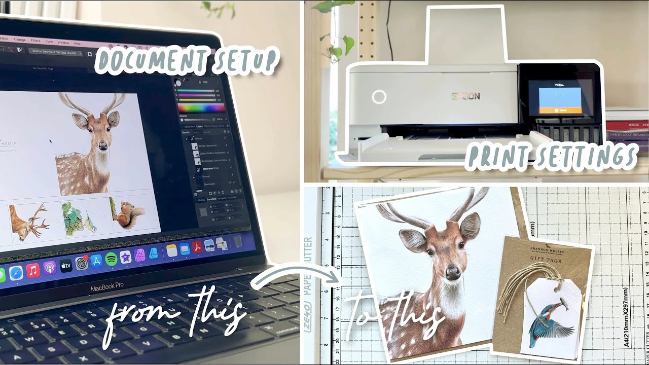 How I Print my Own Products From Home | Art Prints, Greeting Cards, Gift Tags | Epson ET-8500