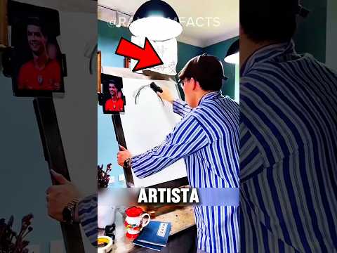 Como ele desenhou o Cristiano Ronaldo só com carvão 😳