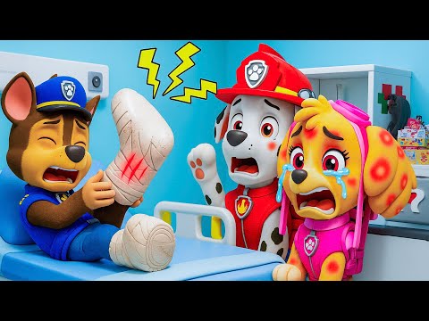 ¡Chase se lastimó la pierna! Skye y Marshall lloran 😢 | PAw PaTrol en Español | Rainbow 3