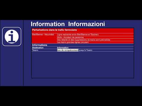 SBB TTS Durchsage/annonce CFF TTS • Information zum Bahnverkehr • Nur Fernverkehr ist sichergestellt