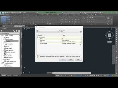 Surface Creation in AutoCAD Civil 3D 2018 Tutorial