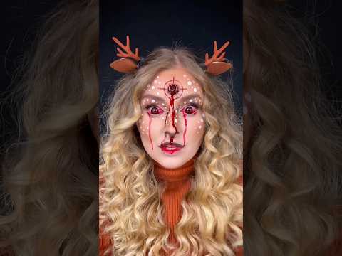 Paulas Horror Bambi Transition 😳🦌🩸 Welche Halloween Looks soll ich noch schminken? 🤫
