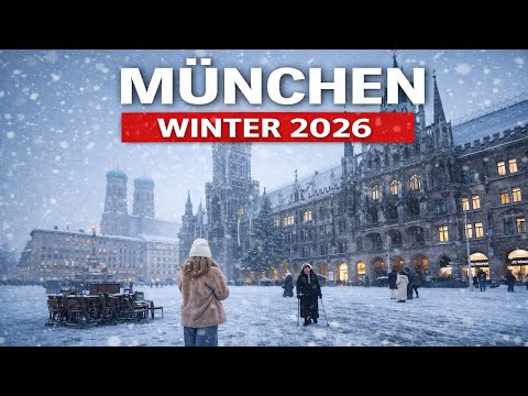 MUNICH Walking Through Heavy Snow 2026 - Magical Winter Evening