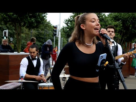 SENSATIONAL STREET PERFORMERS | Taylor Swift - Love Story | Allie Sherlock & The 3 Busketeers cover