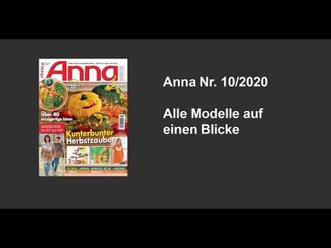 Zeitschrift Anna Nr. 10/2020 - Alle Modelle auf einen Blick