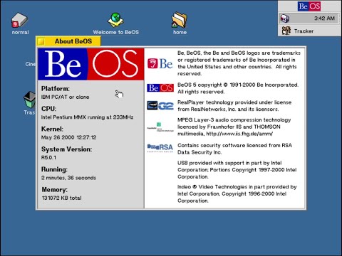 Raw installation footage of BeOS 5
