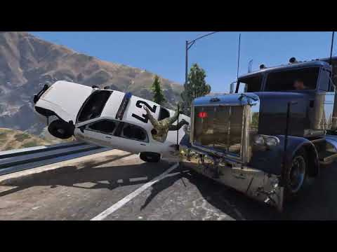 GTA 5 EXTREME SEMI TRUCK CRASHES   IMPACT COMPILATION 4