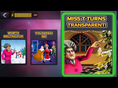 Scary Teacher 3D Miss T Turns Transparent. Let's Make A Giant Glass Ornament Out Of Miss T Instead🎄🎃