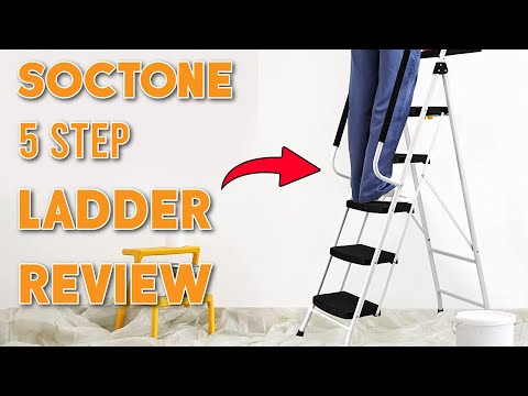 SocTone 5 Step Ladder with Handrails, Folding Step Stool Review