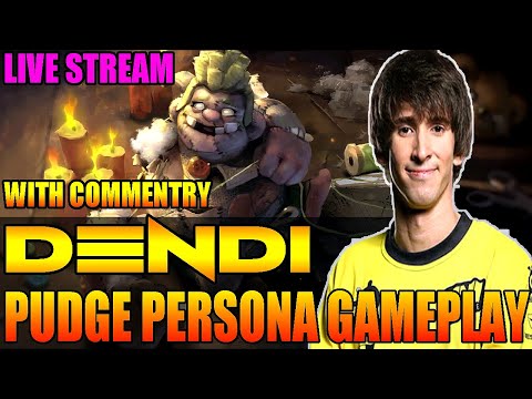 Dendi First Pudge Persona Gameplay On Live Stream With Voice Epic Blind Hooks 7.27 Dota 2 Highlights
