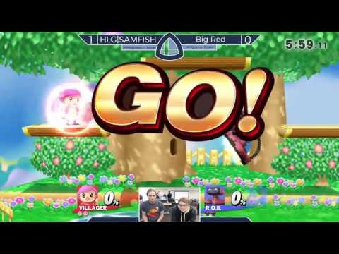 Sm4sh@Mines 41 - HLG|SAMFISH (Villager) Vs. Big Red (Mewtwo, R.O.B.) - Winners Quarterfinals