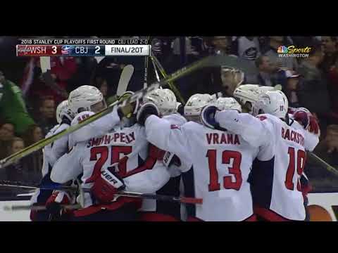 Washington Capitals Vs Columbus Blue Jackets Lars Eller 2OT Game Winner 2018 Playoffs