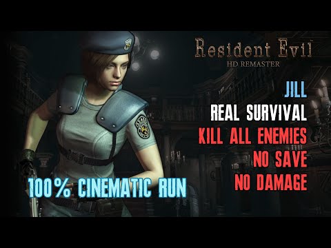 [Resident Evil HD Remaster] Jill, 100%, Kill All Enemies, Real Survival, No Save, No Damage