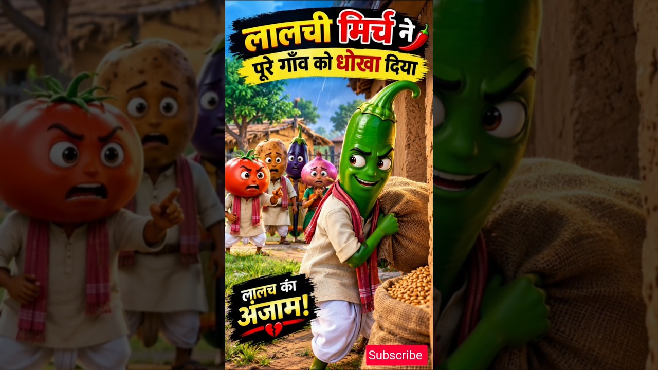 लालच में मिर्च ने किया बड़ा धोखा! 🌶️💔 | #cartoon #vegetables #shorts #aivideo #viralshorts