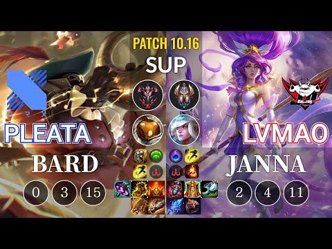 DRX Pleata Bard vs JDG LvMao Janna Sup - KR Patch 10.16