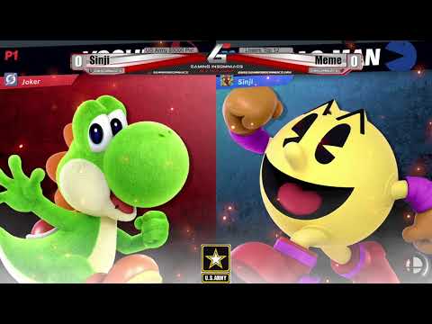 US Army $5000 Pot Losers Top 12 - Sinji (Pac-Man) Vs. Meme (Yoshi) Smash Ultimate - SSBU