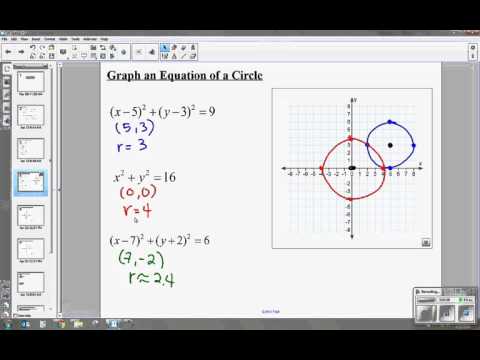 Writing Equations and Graphing Circles (10.7) Geometry
