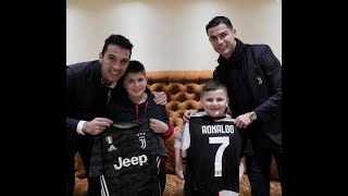 Cristiano Ronaldo and Buffon pay a visit to two young survivors of the recent earthquake in Albania!