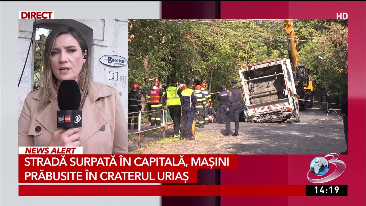 O mamă și fiica sa, la un pas de moarte, după ce o stradă s-a surpat în București