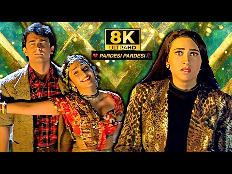 Pardesi Pardesi 8K Full Video Song | Udit Narayan, Alka Yagnik, Sapna A | Evergreen Sad Love Song