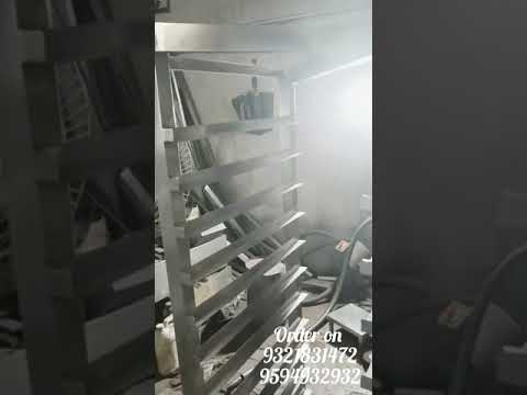 Stainless steel bakery tray rack trolley, size/dimension: 20...