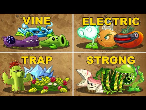 Pvz 2 4 Team Plant Battlez VINE - ELECTRIC - TRAP - STRONG - Which Team Plant Will Win ?