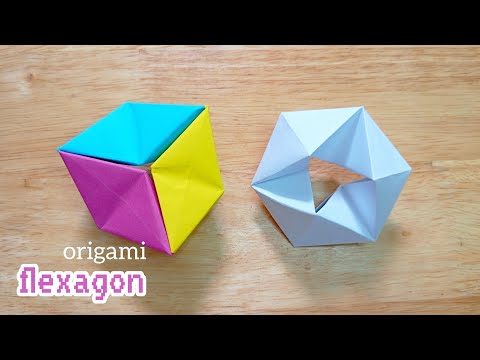 Origami Flexagon | how to make a rotating paper toy, no glue needed