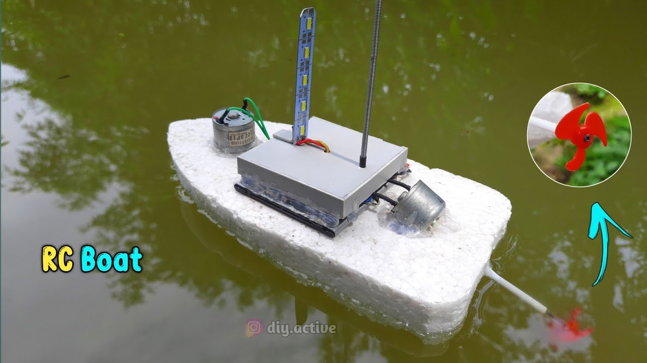 RC Boat 🚤 ।। how to make remote control boat at home ।। DIY RC boat ।। use old rc car ।। DIY Active