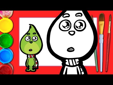 How to draw Baby Grinch  | Learn colors