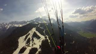 Garmisch-Partenkirchen Hausberg - paragliding in the late afternoon