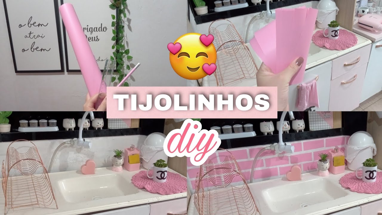 Watch Now DIY | TIJOLINHOS ROSA DE PAPEL CONTACT 😍 DIY | TIJOLINHOS ROSA DE PAPEL CONTACT 😍